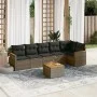 Set de sofás de jardín 7 piezas con cojines ratán PE gris de , Conjuntos de jardín - Ref: Foro24-3225997, Precio: 400,69 €, D...