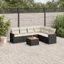 Set de comedor de jardín 7 pzas y cojines ratán sintético negro by , Garden sets - Ref: Foro24-3226007, Price: 402,75 €, Disc...