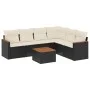 Set de comedor de jardín 7 pzas y cojines ratán sintético negro by , Garden sets - Ref: Foro24-3226007, Price: 402,75 €, Disc...