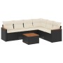 Set de comedor de jardín 7 pzas y cojines ratán sintético negro by , Garden sets - Ref: Foro24-3226007, Price: 375,17 €, Disc...