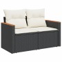 Set de comedor de jardín 7 pzas y cojines ratán sintético negro by , Garden sets - Ref: Foro24-3226007, Price: 375,17 €, Disc...