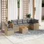 Juego de sofás jardín con cojines beige mezcla 7 pzas ratán PE by , Garden sets - Ref: Foro24-3226024, Price: 422,22 €, Disco...
