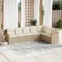 Set sofás de jardín 7 piezas y cojines ratán sintético beige de , Conjuntos de jardín - Ref: Foro24-3226030, Precio: 492,12 €...