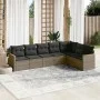 Set de sofás de jardín 7 piezas con cojines ratán PE gris by , Garden sets - Ref: Foro24-3226032, Price: 415,72 €, Discount: %