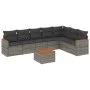 Gartensofagarnitur 8-teilig mit grauen Polstern aus synthetischem Rattan von , Gartensets - Ref: Foro24-3226039, Preis: 455,5...