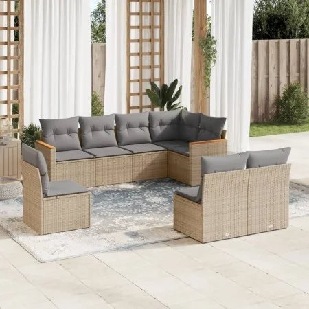 Gartensofa-Set mit 8-teiligen beigen Kissen aus PE-Rattan-Mischung. von , Gartensets - Ref: Foro24-3226045, Preis: 484,42 €, ...