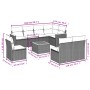 Gartensofa-Set, 9-teilig, mit Kissen, aus synthetischem Rattan in Beige. von , Gartensets - Ref: Foro24-3226051, Preis: 528,2...