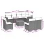 Gartensofa-Set, 9-teilig, mit Kissen, aus synthetischem Rattan in Beige. von , Gartensets - Ref: Foro24-3226051, Preis: 568,3...