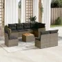 Gartenmöbel-Set 9-teilig mit grauen Polstern aus synthetischem Rattan von , Gartensets - Ref: Foro24-3226053, Preis: 496,11 €...