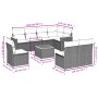 Gartenmöbel-Set 9-teilig mit grauen Polstern aus synthetischem Rattan von , Gartensets - Ref: Foro24-3226053, Preis: 487,16 €...