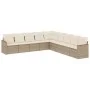 Gartensofa-Set, 9-teilig, mit Kissen, aus synthetischem Rattan in Beige. von , Gartensets - Ref: Foro24-3226058, Preis: 598,8...