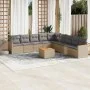 Gartensofa-Set mit 10-teiligen beigen Kissen aus synthetischem Rattan. von , Gartensets - Ref: Foro24-3226066, Preis: 582,12 ...