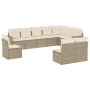 Gartensofa-Set mit 10-teiligen beigen Kissen aus synthetischem Rattan. von , Gartensets - Ref: Foro24-3226072, Preis: 643,54 ...
