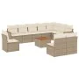 Set de sofás de jardín 11pzas con cojines ratán sintético beige by , Garden sets - Ref: Foro24-3226079, Price: 690,61 €, Disc...