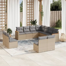 Gartensofagarnitur mit beigen Kissen, 11-teilig, aus PE-Rattan-Mischung. von , Gartensets - Ref: Foro24-3226087, Preis: 619,5...