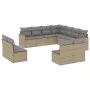 Juego de sofás jardín con cojines beige mezcla 11 pzas ratán PE by , Garden sets - Ref: Foro24-3226087, Price: 649,69 €, Disc...