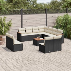 12-teiliges Gartensofa-Set mit schwarzen Kissen aus synthetischem Rattan. von , Gartensets - Ref: Foro24-3226091, Preis: 616,...