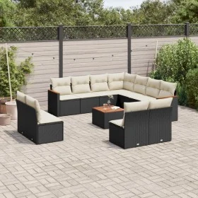 12-teiliges Gartensofa-Set mit schwarzen Kissen aus synthetischem Rattan. von , Gartensets - Ref: Foro24-3226091, Preis: 648,...