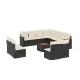 Set de sofás de jardín 12 piezas cojines ratán sintético negro by , Garden sets - Ref: Foro24-3226091, Price: 648,85 €, Disco...