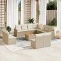 Set de sofás de jardín 12 pzas y cojines ratán sintético marrón by , Garden sets - Ref: Foro24-3226093, Price: 757,71 €, Disc...