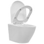 Spülrandloses Wand-WC aus weißer Keramik von vidaXL, Badezimmer - Ref: Foro24-145237, Preis: 158,81 €, Rabatt: %