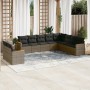 Gartensofa-Set, 10-teilig, mit grauen Polstern aus synthetischem Rattan von , Gartensets - Ref: Foro24-3226116, Preis: 565,25...