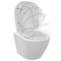 Inodoro de pared sin bordes de cerámica blanco de vidaXL, Baños - Ref: Foro24-145237, Precio: 158,81 €, Descuento: %