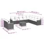 Set de sofás de jardín 11 pzas y cojines ratán sintético gris by , Garden sets - Ref: Foro24-3226123, Price: 633,75 €, Discou...