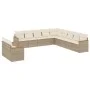 Gartensofa-Set 11-teilig mit beigen Polstern aus synthetischem Rattan von , Gartensets - Ref: Foro24-3226128, Preis: 742,73 €...