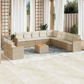Set de sofás de jardín 12 pzas y cojines ratán sintético marrón by , Garden sets - Ref: Foro24-3226135, Price: 847,71 €, Disc...