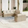 Set sofás de jardín 7 piezas y cojines ratán sintético beige by , Garden sets - Ref: Foro24-3226142, Price: 530,08 €, Discoun...