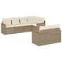 Set sofás de jardín 7 piezas y cojines ratán sintético beige by , Garden sets - Ref: Foro24-3226142, Price: 530,08 €, Discoun...