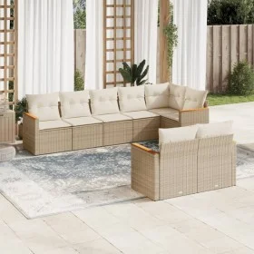 Juego de sofás de jardín con cojines beige 8 pzas ratán PE by , Garden sets - Ref: Foro24-3226149, Price: 564,42 €, Discount: %