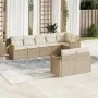 Juego de sofás de jardín con cojines beige 8 pzas ratán PE by , Garden sets - Ref: Foro24-3226149, Price: 564,42 €, Discount: %