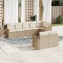Juego de sofás de jardín con cojines beige 8 pzas ratán PE by , Garden sets - Ref: Foro24-3226149, Price: 515,30 €, Discount: %