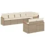Juego de sofás de jardín con cojines beige 8 pzas ratán PE by , Garden sets - Ref: Foro24-3226149, Price: 564,42 €, Discount: %