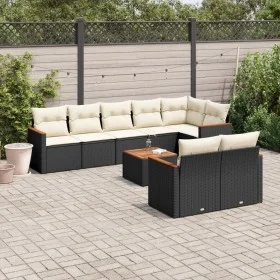 Set de sofás de jardín 8 piezas y cojines ratán sintético negro by , Garden sets - Ref: Foro24-3226154, Price: 534,69 €, Disc...