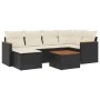 Set de comedor de jardín 7 pzas y cojines ratán sintético negro de , Conjuntos de jardín - Ref: Foro24-3226182, Precio: 390,3...
