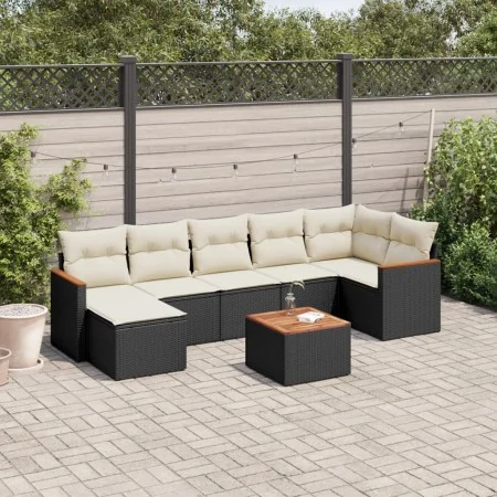 Set de sofás de jardín 8 piezas y cojines ratán sintético negro by , Garden sets - Ref: Foro24-3226196, Price: 443,49 €, Disc...