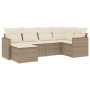 Gartensofa-Set mit 6-teiligen Kissen aus synthetischem Rattan in Beige. von , Gartensets - Ref: Foro24-3226177, Preis: 375,31...