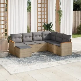 Juego de sofás jardín con cojines beige mezcla 7 pzas ratán PE by , Garden sets - Ref: Foro24-3226206, Price: 420,41 €, Disco...
