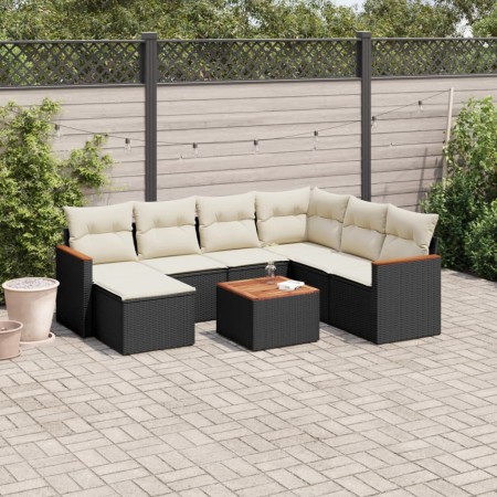 Set de sofás de jardín 8 piezas y cojines ratán sintético negro by , Garden sets - Ref: Foro24-3226210, Price: 413,78 €, Disc...