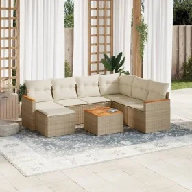 Juego de sofás de jardín con cojines beige 8 pzas ratán PE by , Garden sets - Ref: Foro24-3226212, Price: 498,68 €, Discount: %