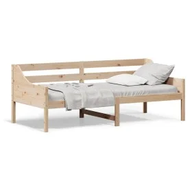 Solid pine wood sofa bed 100x200 cm by , Beds and slatted bases - Ref: Foro24-842834, Price: 130,53 €, Discount: %