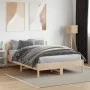 Bed frame with solid pine wood headboard 140x190 cm by , Beds and slatted bases - Ref: Foro24-842766, Price: 112,57 €, Discou...