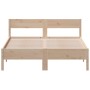 Bed frame with solid pine wood headboard 140x190 cm by , Beds and slatted bases - Ref: Foro24-842766, Price: 113,57 €, Discou...