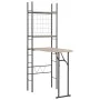 Folding dining set with shelf 3 pieces MDF and steel by vidaXL, Furniture sets for kitchens and dining rooms - Ref: Foro24-28...