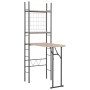 Klappbares Esszimmerset mit Regal, 3-teilig, MDF und Stahl von vidaXL, Möbelsets für Küchen und Esszimmer - Ref: Foro24-28440...