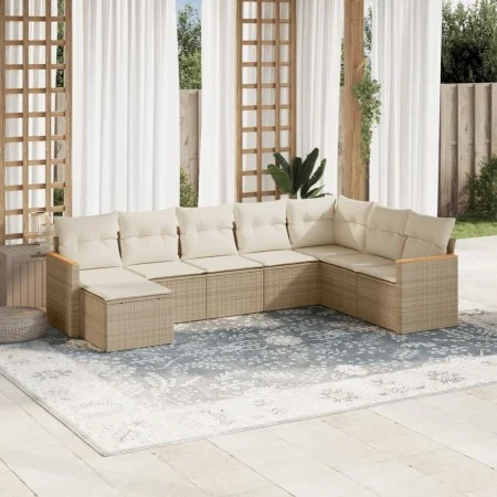 Garden sofa set with beige cushions 8 pcs PE rattan by , Garden sets - Ref: Foro24-3226247, Price: 529,11 €, Discount: %