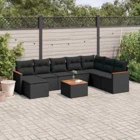 8-piece garden sofa set and black synthetic rattan cushions by , Garden sets - Ref: Foro24-3226251, Price: 537,58 €, Discount: %
